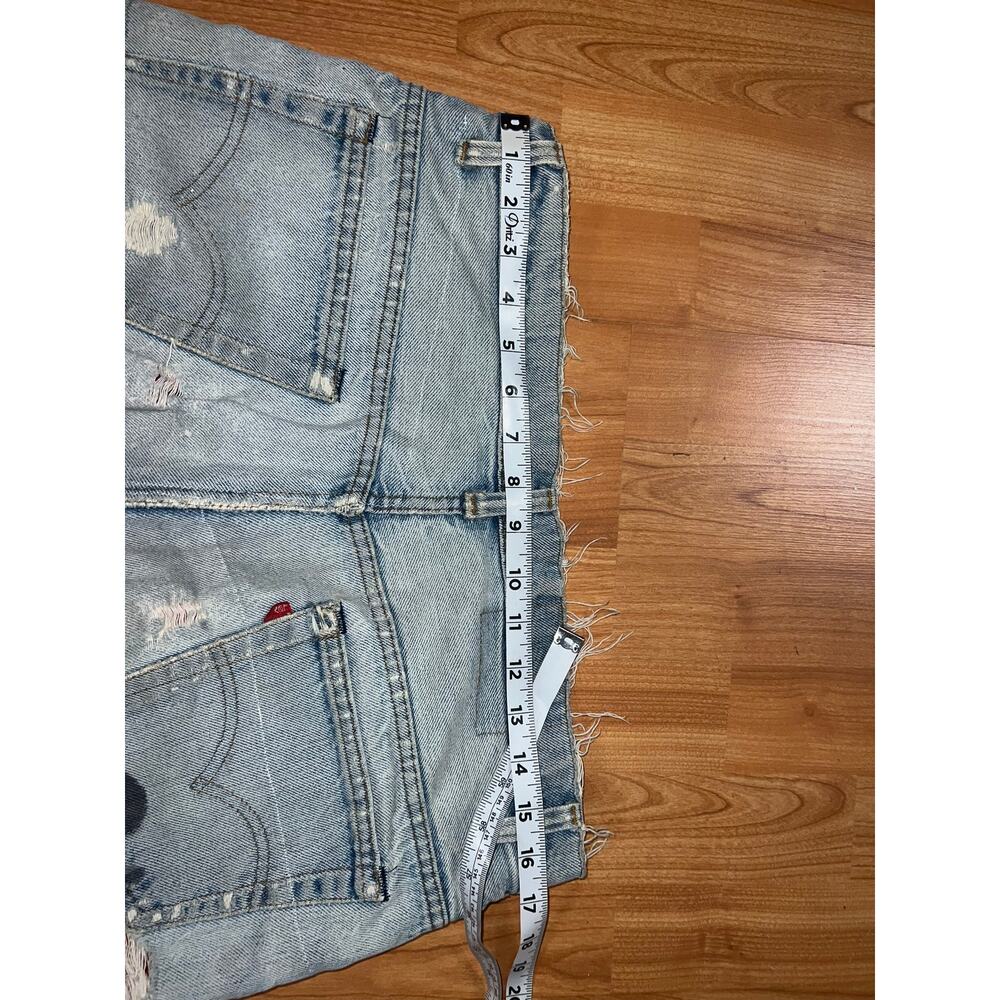 Womens Vintage Levi Jorts Patched Distressed Cutoff Shorts VTG Women Large - Picture 12 of 13
